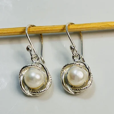 Aretes Plata Perla