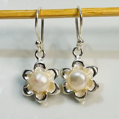 Aretes Plata Flores