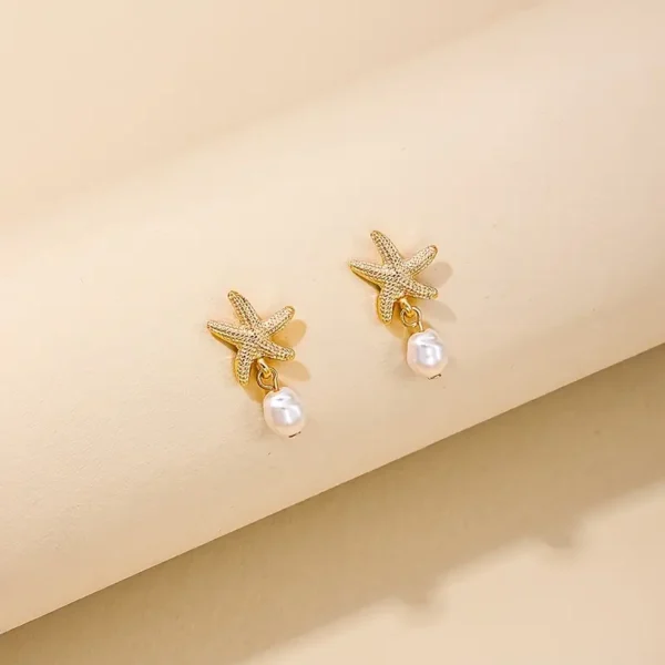 Aretes estrella y perla - Imagen 2