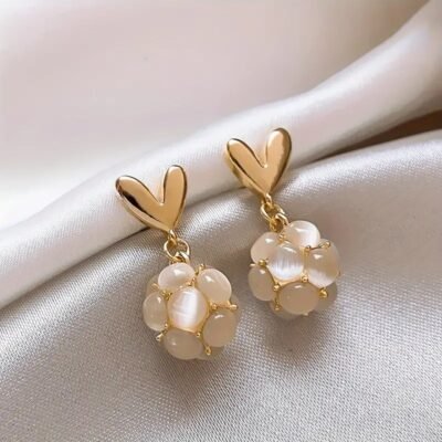 Aretes bola de vidrio