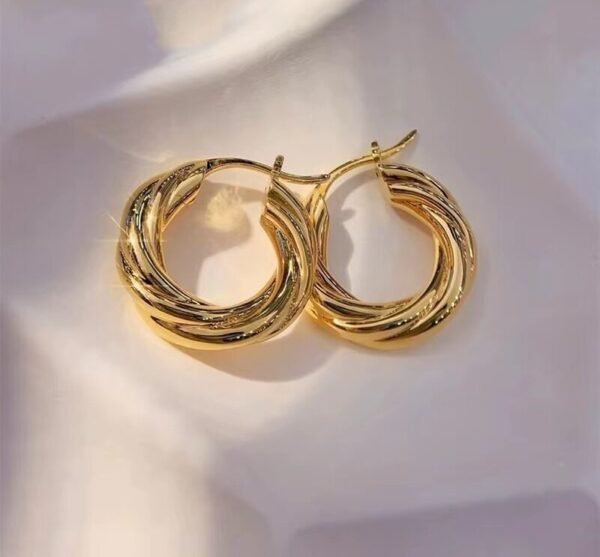 Argollas trenzadas 3cm - Imagen 2