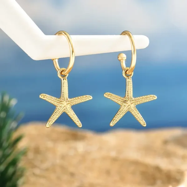 Aretes argolla y estrella - Imagen 2
