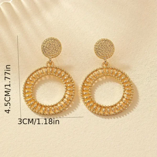 Aretes largos circulos bohemios - Imagen 3