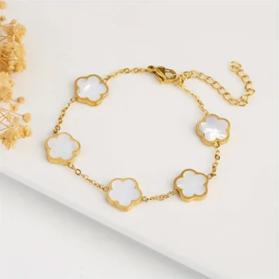 Pulsera trebol blanco