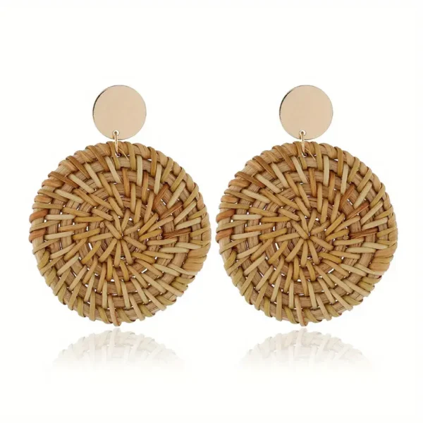 Aretes circulo tejido - Imagen 2