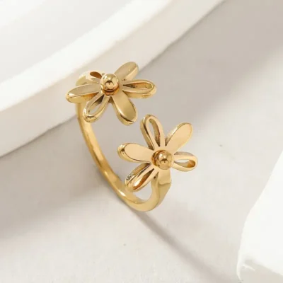 Anillo flores ajustable