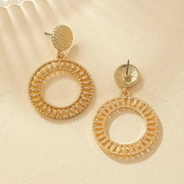Aretes largos circulos bohemios - Imagen 2