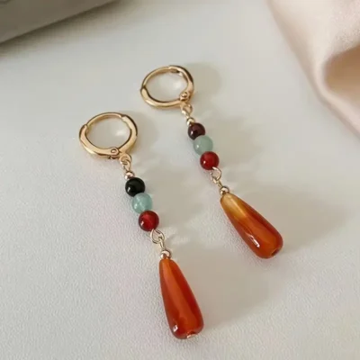 Aretes naranja bohemio