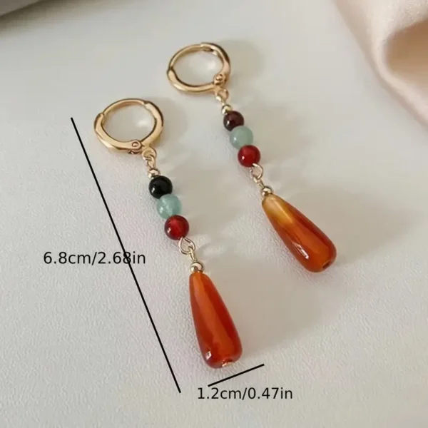 Aretes naranja bohemio - Imagen 3