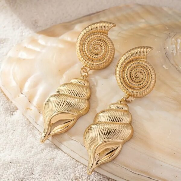 Aretes largos caracola - Imagen 2