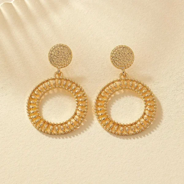 Aretes largos circulos bohemios - Imagen 4