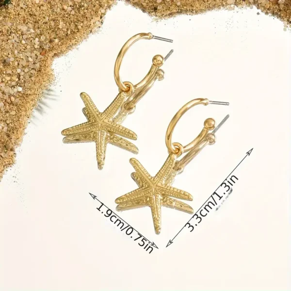 Aretes argolla y estrella - Imagen 3