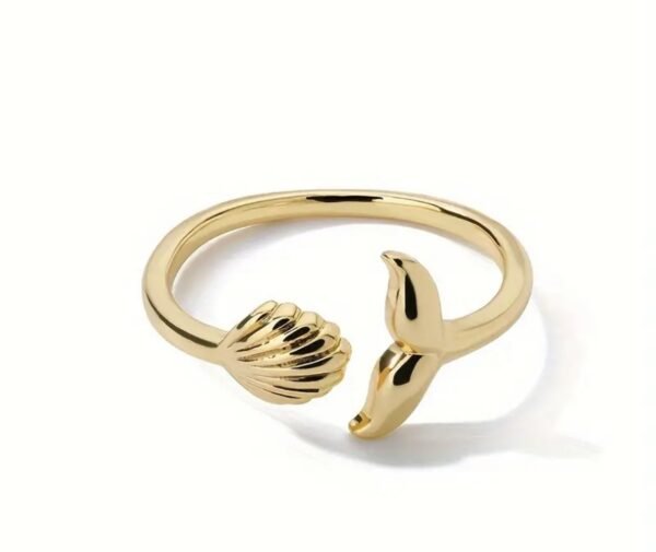 Anillo cola sirena y caracola