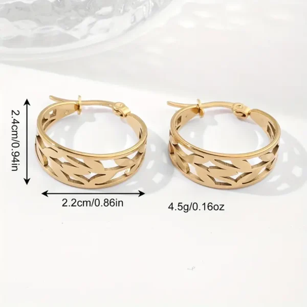 Argolla relieve hojas - Imagen 2