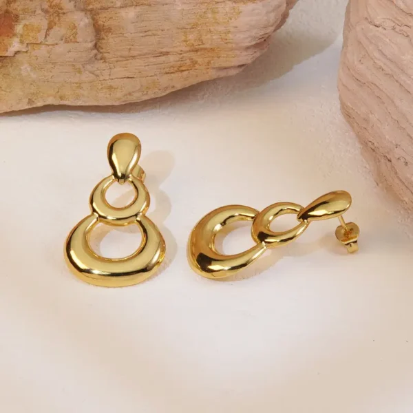 Aretes botones gold - Imagen 3