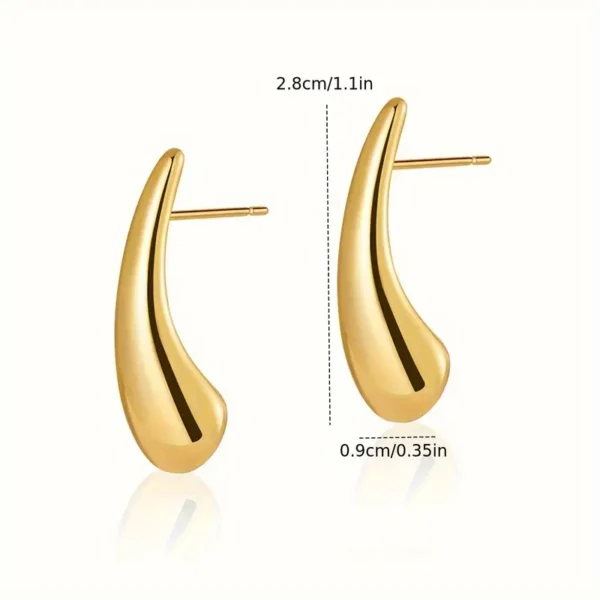 Aretes minimalistas dorados - Imagen 2