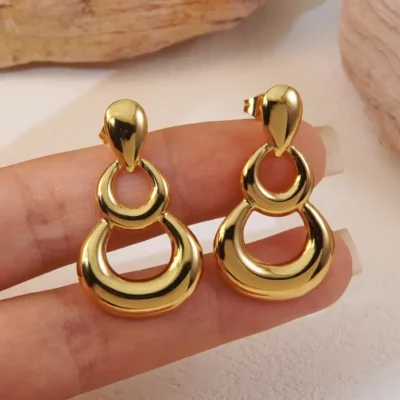 Aretes botones gold