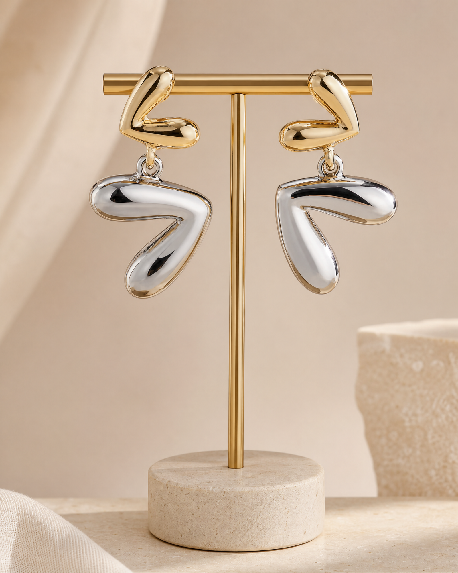Aretes double heart - Imagen 2