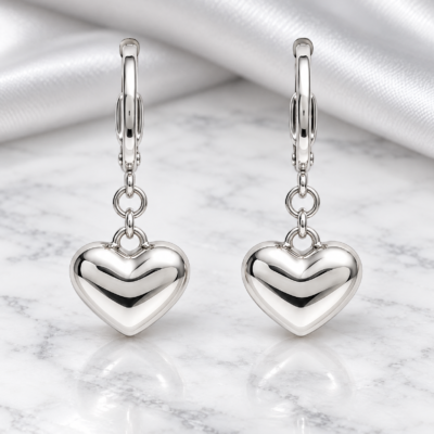 Argollas Heart Drop Silver